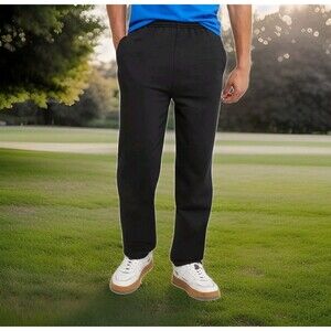 Hames Ecosmart Men's Black Jogger Sweatpants Fleece Size L - NEW in Package